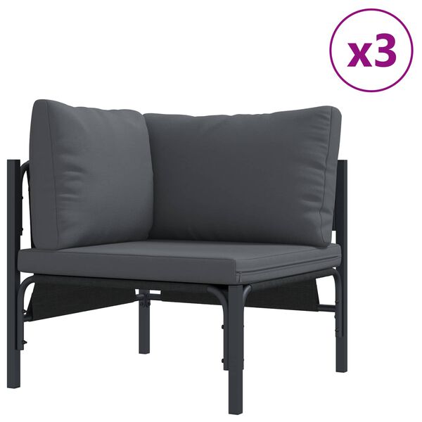 vidaXL Hagesofa Set med pute 6 pcs Antrasitt St&aring;l