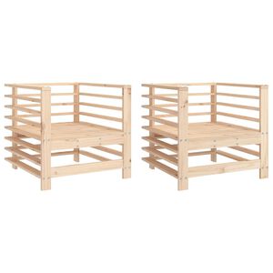 vidaXL Hagestoler 2 stk heltre furu