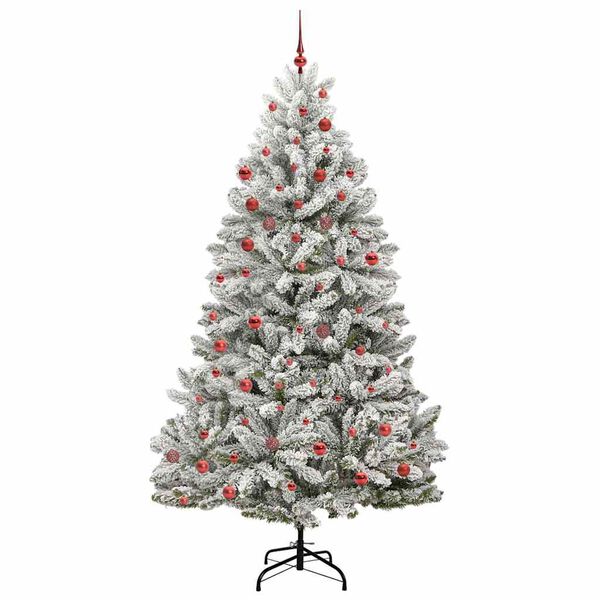 vidaXL Kunstig juletre med 300 LED Gr&oslash;nn og hvit 210 cm PVC og metall