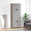 vidaXL Highboard gr&aring; sonoma 69,5x34x180 cm konstruert tre