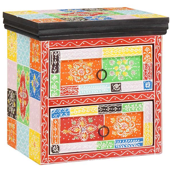 vidaXL Nattbordskap med skuff 2 pcs Flerfarget 40 x 30 x 40 cm