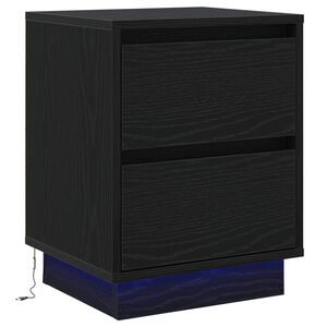 vidaXL Nattbordskap Svart Eik 39 x 34,5 x 50 cm Konstruert tre