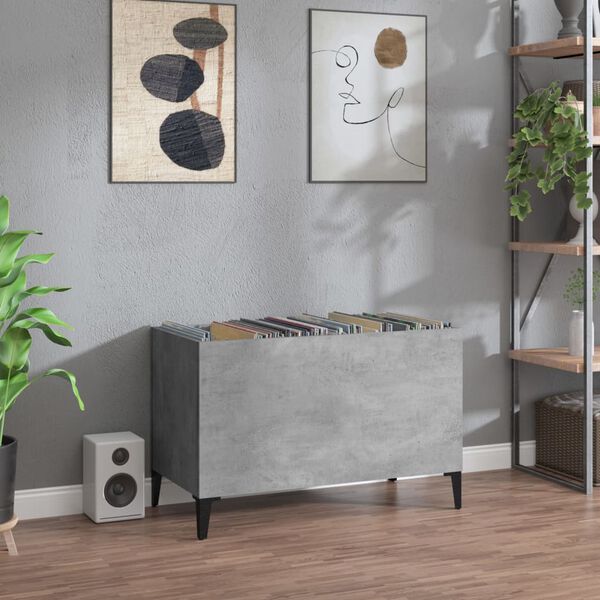 vidaXL Hifi-benk betonggrå 74,5x38x48 cm konstruert tre