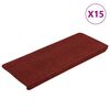 vidaXL Selvklebende trappematter 15 stk 65x24,5x3,5 cm r&oslash;d