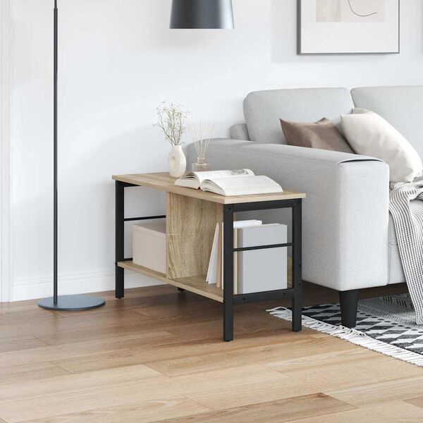 vidaXL Bokhylle Sonoma eik 82 x 32 x 47 cm Konstruert tre