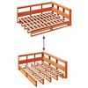 vidaXL Seng med bokhylle uten madrass voksbrun 150x200 cm heltre furu