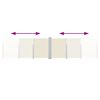 vidaXL Uttrekkbar sidemarkise dobbel 170x600 cm kremhvit