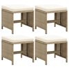 vidaXL Hagekrakker med puter 4 stk polyrotting beige