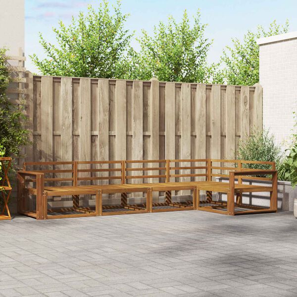 vidaXL Utend&oslash;rs sofa-sett 5 pcs Naturlig Solid akasietre