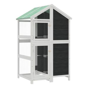 vidaXL Fuglehus gr&aring; 97x81x152 cm heltre furu