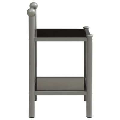 vidaXL Nattbord 2 stk grå og svart metall og glass