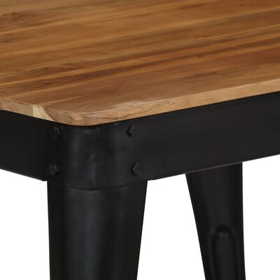 vidaXL Spisebord heltre akasie og stål 75x75x76 cm