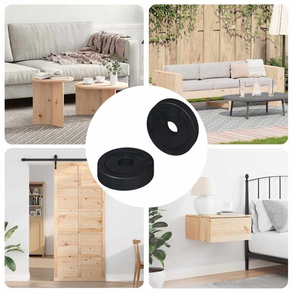 vidaXL passer for Flat Skive 2 pcs Svart 15 x 4 x 3 mm PVC Copolymer