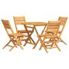 vidaXL Hagespisegruppe 5 deler heltre teak