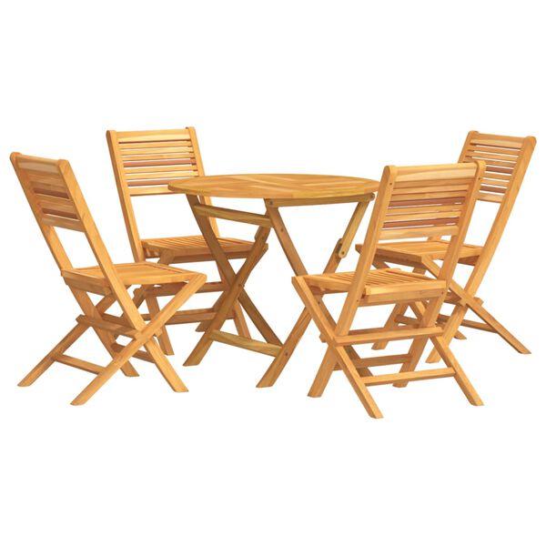 vidaXL Hagespisegruppe 5 deler heltre teak
