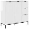 vidaXL Serviesskap H&oslash;yglanset hvit 89,5 x 33 x 82 cm Konstruert tre