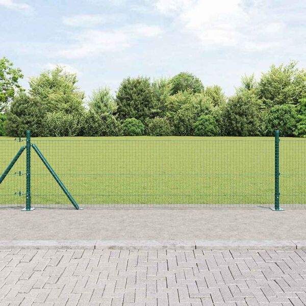 vidaXL Gjerdep&aring;le gr&oslash;nn 25 x 0,4 m (25 x 25 mm mesh) St&aring;l og PVC