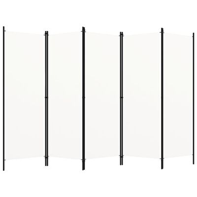 vidaXL Romdeler med 5 paneler hvit 250x180 cm