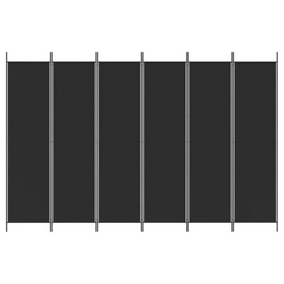 vidaXL Romdeler 6 paneler svart 300x200 cm stoff