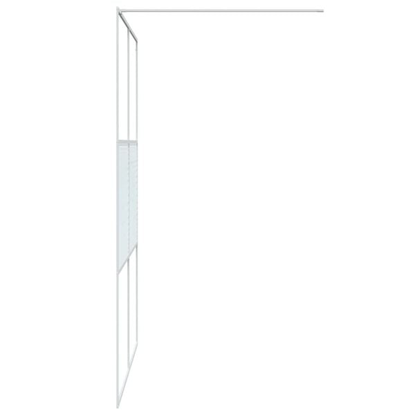 vidaXL Dusjvegg hvit 140x195 cm klart ESG-glass