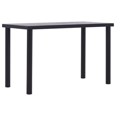 vidaXL Spisebord svart og betonggrå 120x60x75 cm MDF