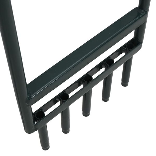 vidaXL Plenlufter med 5 hule tinder gr&oslash;nn pulverlakkert st&aring;l