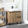 vidaXL Badeservantskap artisan eik 65x33x60 cm konstruert tre