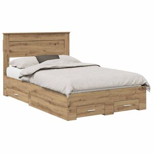 vidaXL Sengestamme med skuff Artisan Eik 120 x 190 cm Konstruert tre