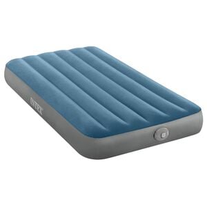 INTEX INTEX Luftmadrass med pumpe 99 x 191 x 25 cm M&oslash;rk bl&aring; og gr&aring;