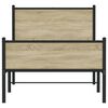 vidaXL Sengeramme i metall uten madrass sonoma eik 107x203 cm