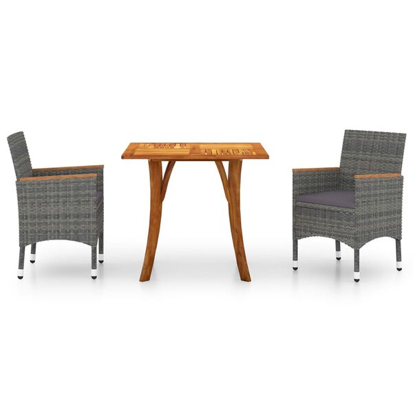 vidaXL Utend&oslash;rs spisestue 3 deler gr&aring;