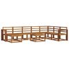 vidaXL Utend&oslash;rs sofa-sett 9 pcs Naturlig Solid akasietre