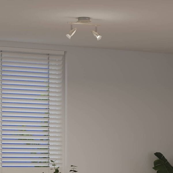 vidaXL Takspot med s&oslash;kelys Nikkel 27 x 10 x 12 cm Metall