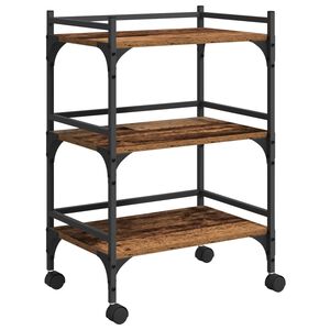 vidaXL Kj&oslash;kkenvogn Gamle tre 50 x 35 x 75.5 cm Konstruert tre