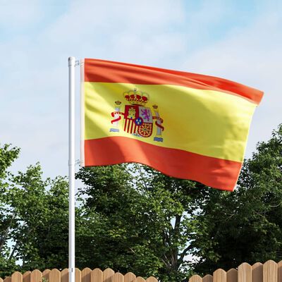 vidaXL Spansk flagg og stang aluminium 4 m