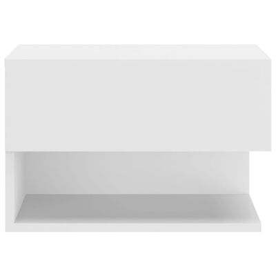 vidaXL Veggmontert nattbord høyglans hvit