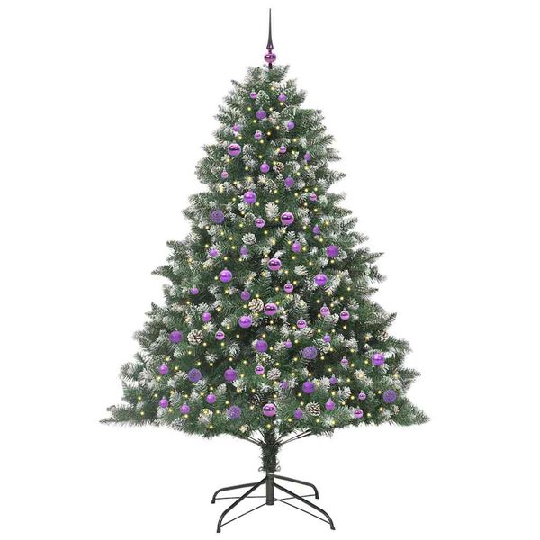 vidaXL Kunstig juletre grønn 140 x 140 x 210 cm PVC og plast og stål