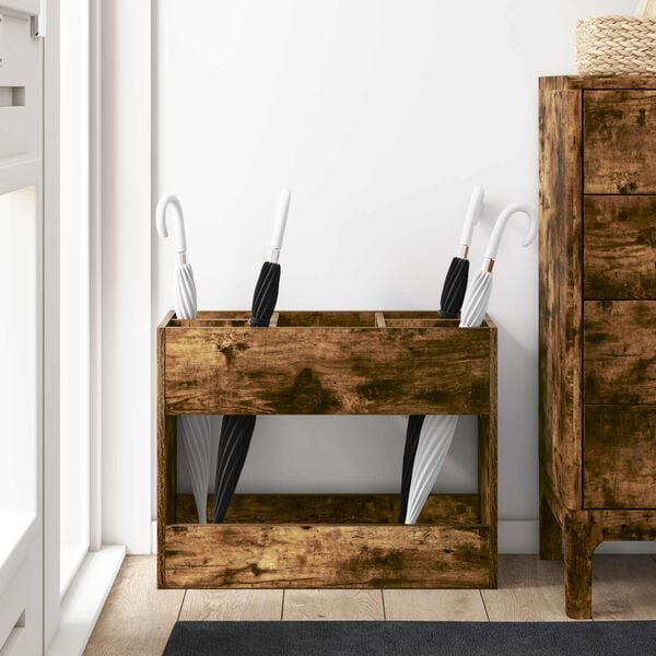 vidaXL Parasollstativ R&oslash;kt eik 65 x 24 x 50 cm Konstruert tre