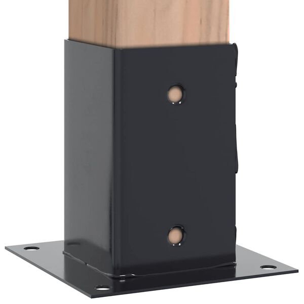 vidaXL Stolpebunner firkantet 12 stk 81x81 mm pulverlakkert st&aring;l