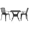 vidaXL Bistrosett 3 deler svart st&oslash;pt aluminium