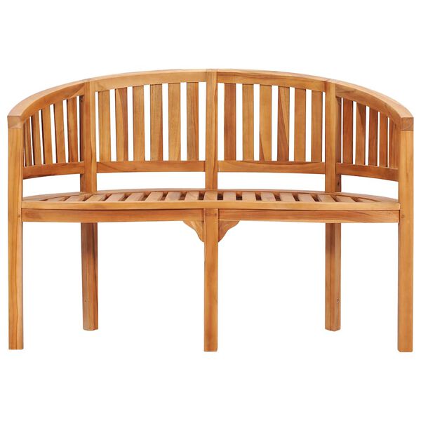 vidaXL Benk bananformet 120 cm heltre teak