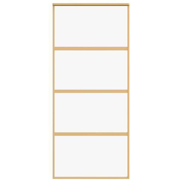 vidaXL Skyved&oslash;r gull 90x205 cm gjennomsiktig ESG glass og aluminium