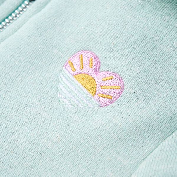 Hettegenser for barn med glidel&aring;s lysemynte blanding 116