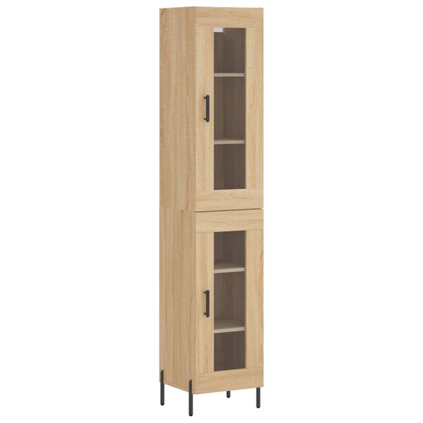 vidaXL Highboard sonoma eik 34,5x34x180 cm konstruert tre