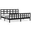 vidaXL Sengeramme med hodegavl svart 200x200 cm heltre