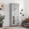 vidaXL Highboard betonggr&aring; 69,5x34x180 cm konstruert tre