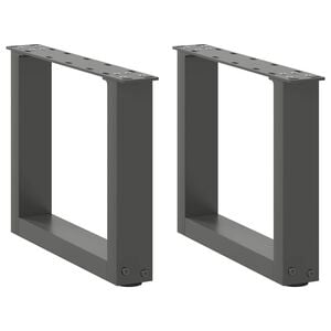 vidaXL Salongbordben U-formet 2 stk antrasitt 30x(30-31) cm st&aring;l