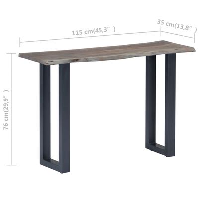 vidaXL Konsollbord grå 115x35x76 cm heltre akasie og jern