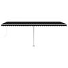 vidaXL Manuell uttrekkbar markise med LED 600x300 cm antrasitt
