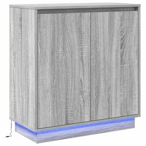 vidaXL LED sideboard Gr&aring; Sonoma 71 x 34,5 x 75 cm Konstruert tre